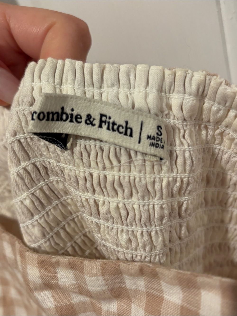 Abercrombie Gingham Cotton Square Neck Mini Dress - Picture 3 of 4